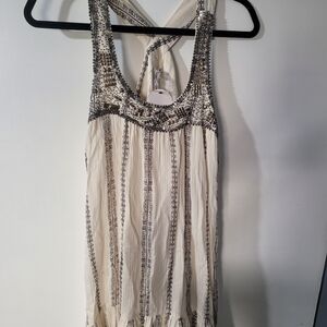 En Creme Elegant Cream and Black Backless Dress